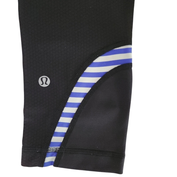 LULULEMON Run: Inspire Crop II Black / Pigment Blue White Narrow Bold size 6 - Picture 4 of 14